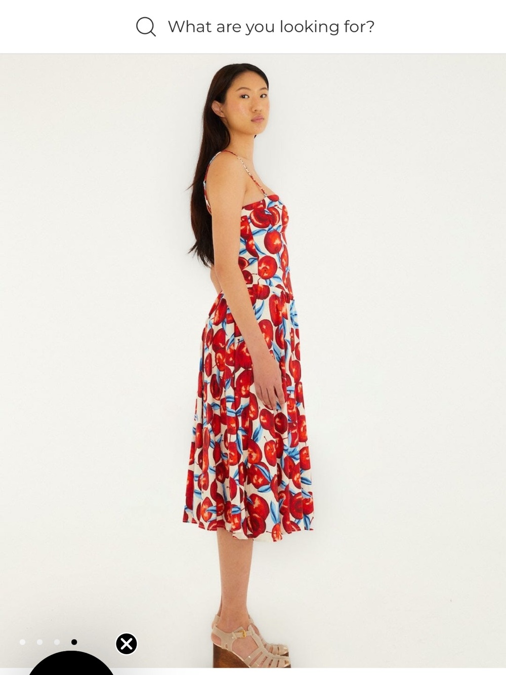FARM Rio Cherry Print Linen Blend Midi Dress NWT XL - Picture 6 of 7